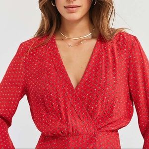 Urban Outfitters Cooperative Red Floral
Wrap Top